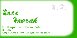 mate hamrak business card